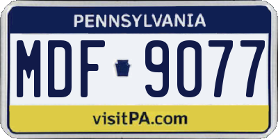 PA license plate MDF9077