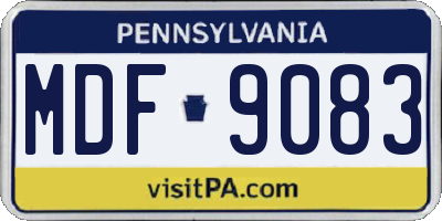 PA license plate MDF9083