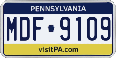 PA license plate MDF9109