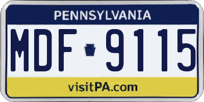 PA license plate MDF9115