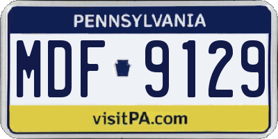 PA license plate MDF9129