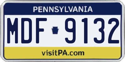 PA license plate MDF9132