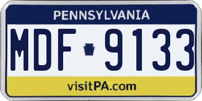 PA license plate MDF9133