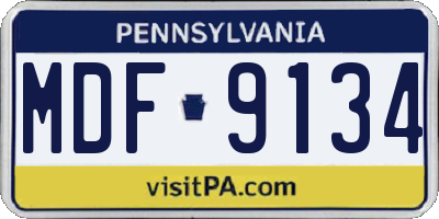 PA license plate MDF9134