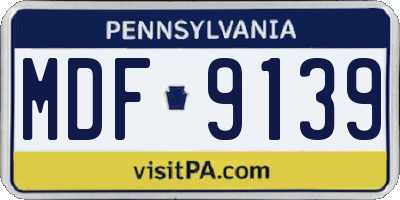 PA license plate MDF9139