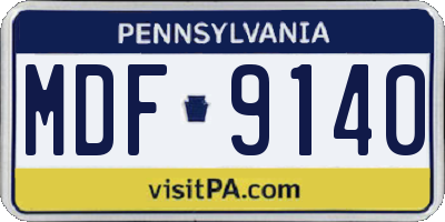 PA license plate MDF9140