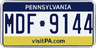 PA license plate MDF9144