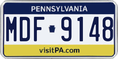 PA license plate MDF9148