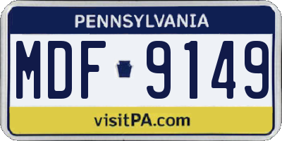 PA license plate MDF9149