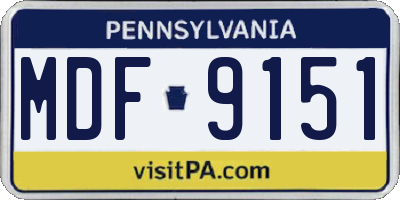 PA license plate MDF9151