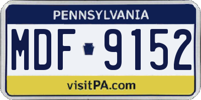 PA license plate MDF9152