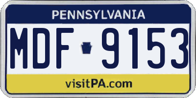 PA license plate MDF9153