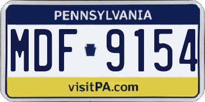 PA license plate MDF9154