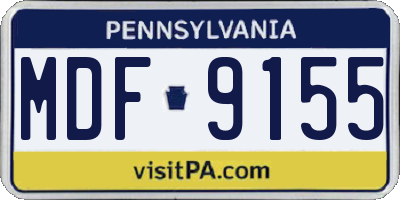 PA license plate MDF9155