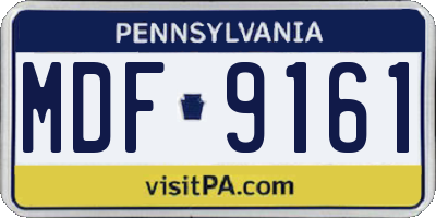 PA license plate MDF9161
