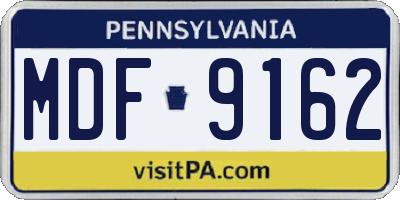 PA license plate MDF9162