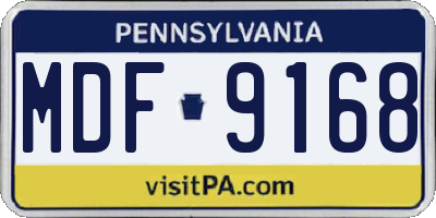 PA license plate MDF9168