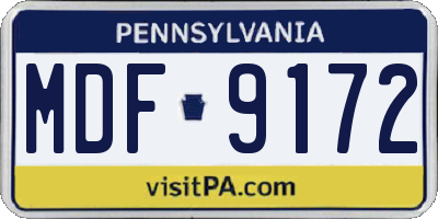 PA license plate MDF9172