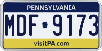 PA license plate MDF9173
