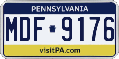 PA license plate MDF9176