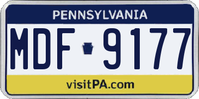 PA license plate MDF9177