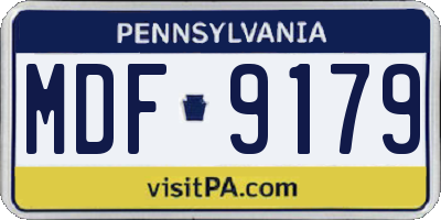 PA license plate MDF9179
