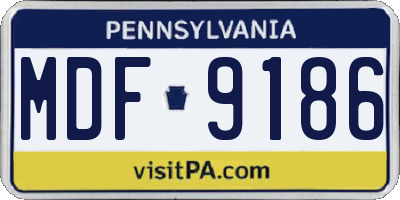 PA license plate MDF9186