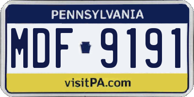 PA license plate MDF9191