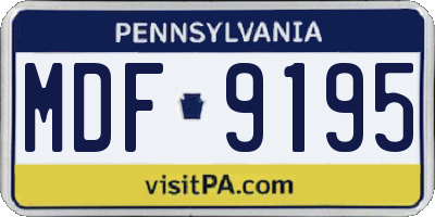 PA license plate MDF9195