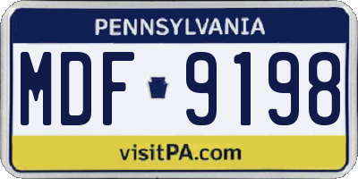 PA license plate MDF9198
