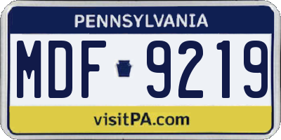 PA license plate MDF9219