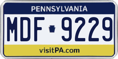 PA license plate MDF9229