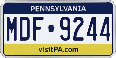 PA license plate MDF9244