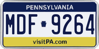 PA license plate MDF9264