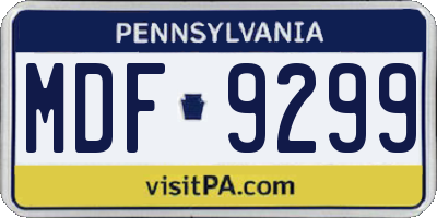 PA license plate MDF9299