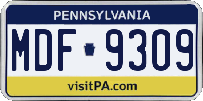 PA license plate MDF9309