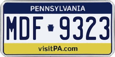 PA license plate MDF9323