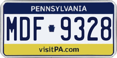 PA license plate MDF9328