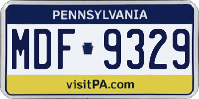 PA license plate MDF9329