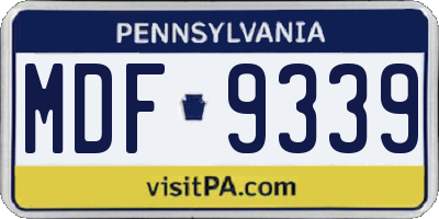 PA license plate MDF9339