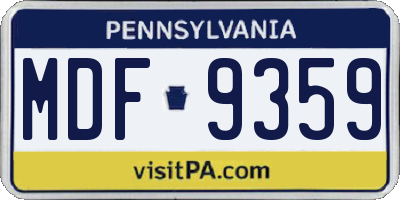 PA license plate MDF9359