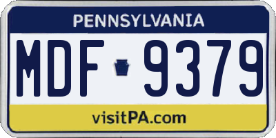 PA license plate MDF9379