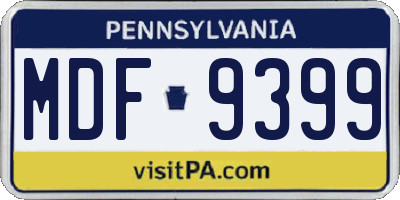 PA license plate MDF9399