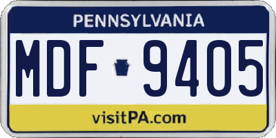 PA license plate MDF9405