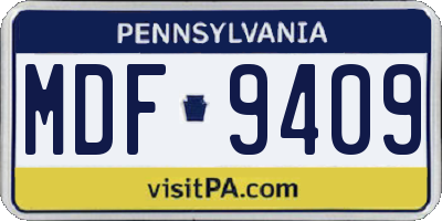 PA license plate MDF9409