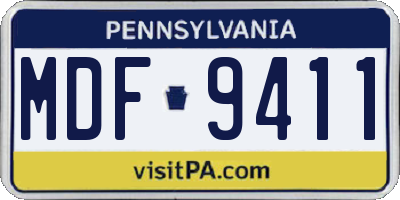 PA license plate MDF9411