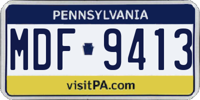 PA license plate MDF9413