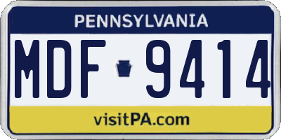 PA license plate MDF9414