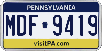 PA license plate MDF9419
