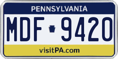 PA license plate MDF9420